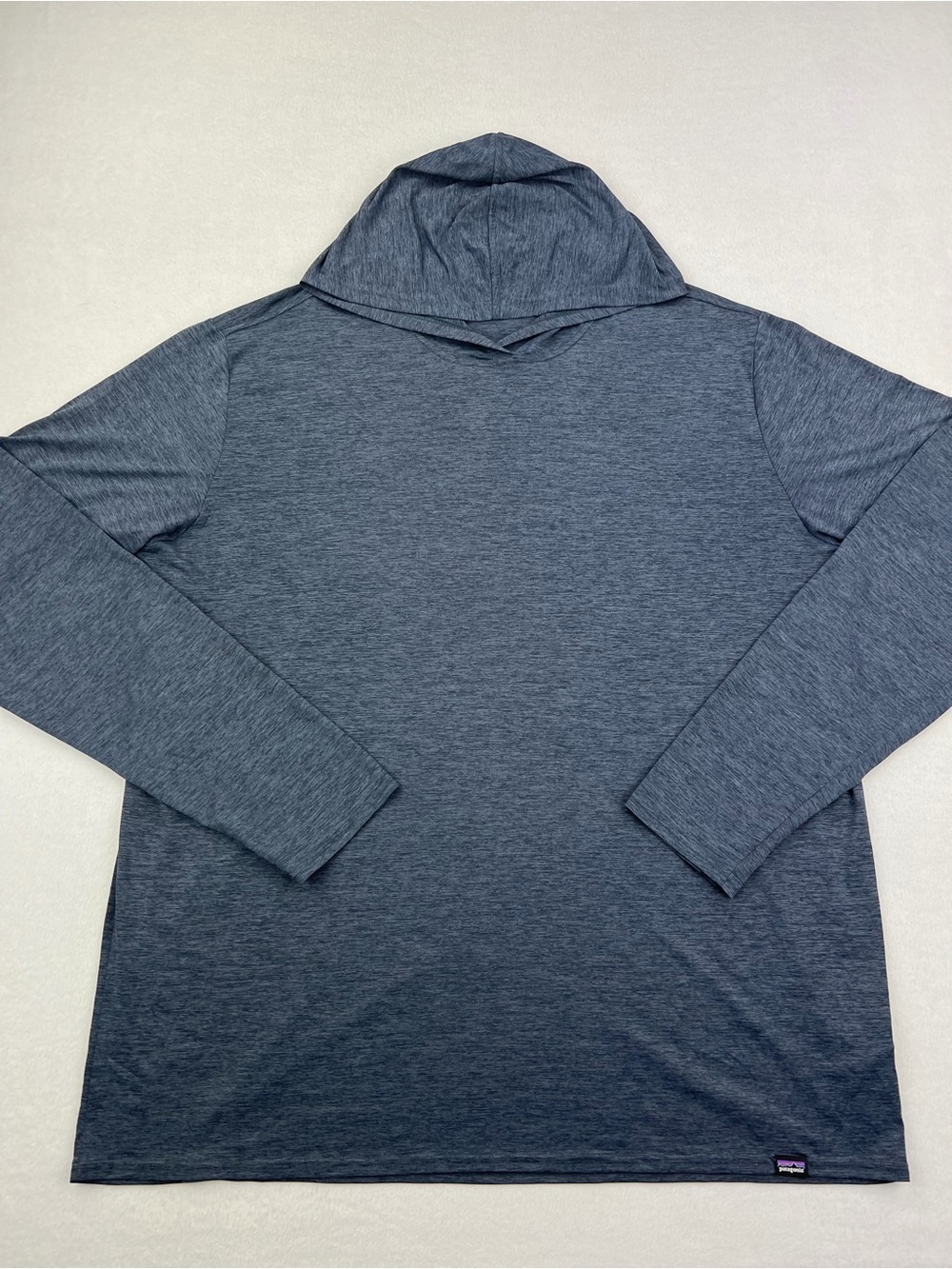 Patagonia Heather Slate Gray Hooded Long Sleeve Top